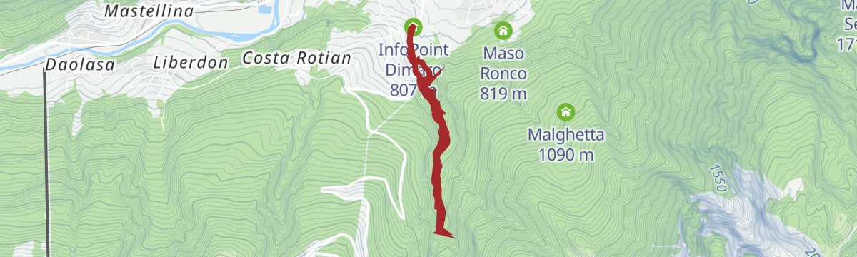 Route map: Segheria Veneziana - Val Meledrio - Sentiero della Lec - Carciato